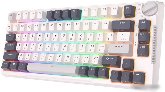 Клавиатура Royal Kludge RK-H81 RGB (белый, RK Cyan) – фото товара