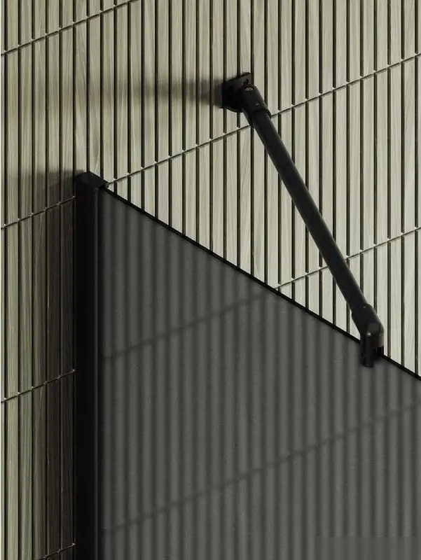 Душевая стенка MaybahGlass 89x195 MGD-736-6ш (графитовое матовое стекло/черный) - фото товара
