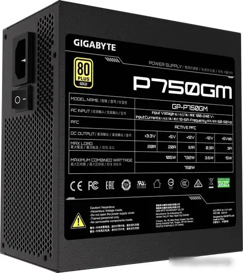 Блок питания Gigabyte P750GM – фото товара