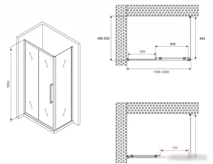 Душевой уголок Abber Schwarzer Diamant AG30120MH-S50M - фото товара
