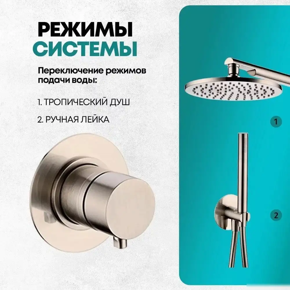 Душевая система Grocenberg GB5090 (никель) - фото товара