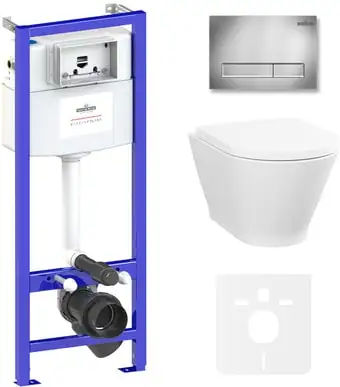 Унитаз Lavinia Boho Relfix Elegant Rimless 6 в 1 87561060 (хром пластик) - изображение в каталоге