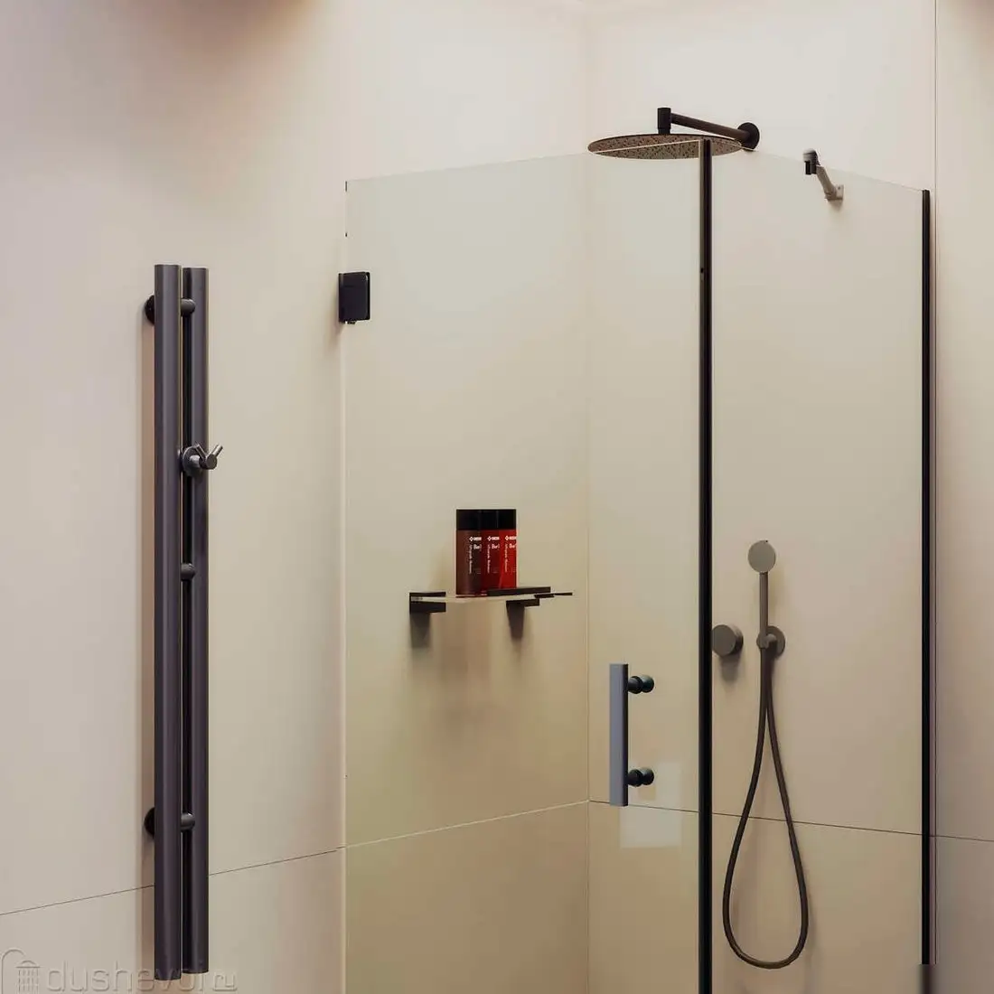 Душевой уголок MaybahGlass MGY-1303-6 (бесцветное стекло/черный) - фото товара