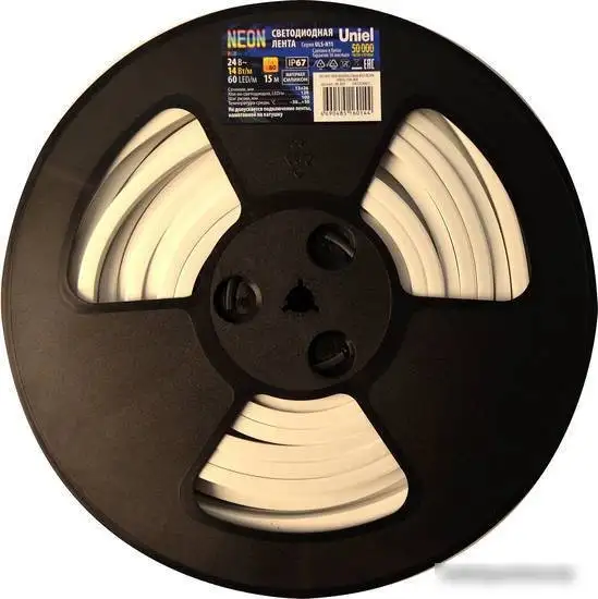 Гибкий неон Uniel ULS-N11-2835-120LED/m-8mm-IP67-DC24V-10W/m-15M-3000K – фото товара