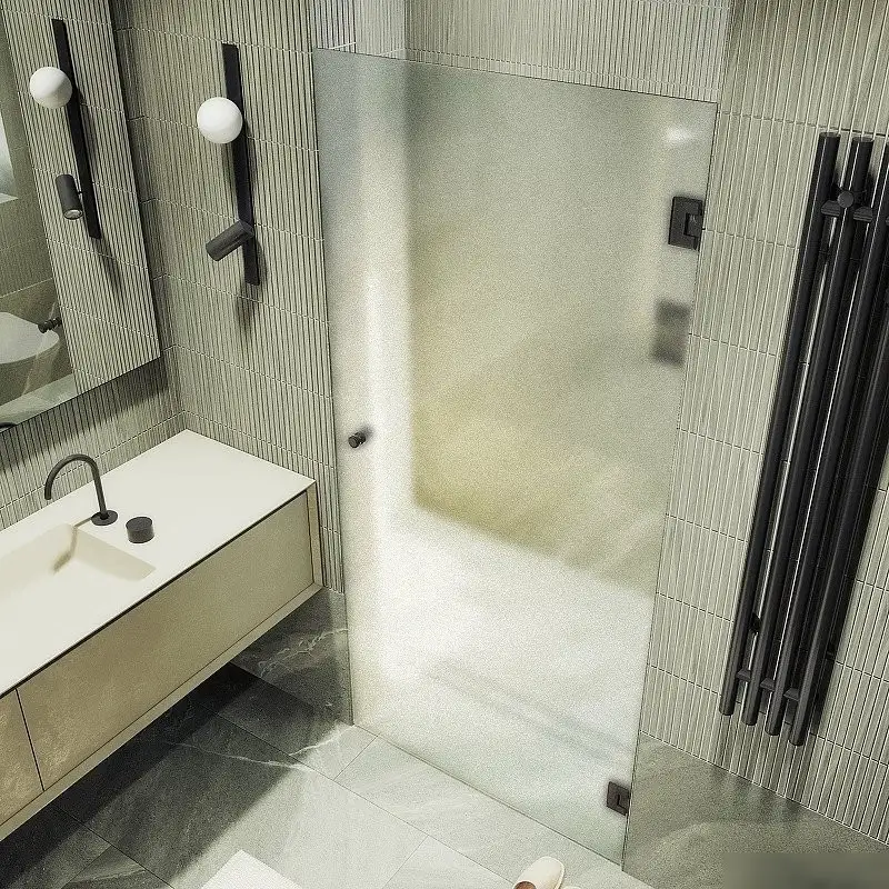 Душевая дверь MaybahGlass 195x70.5 MGD-519-6 (сатин стекло/черный) - фото товара