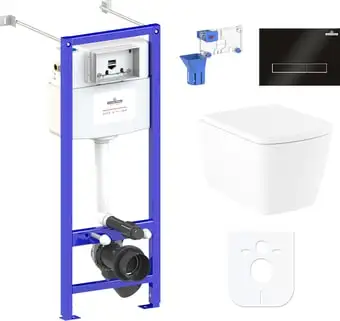 Унитаз Lavinia Boho Relfix Aveo Rimless 7 в 1 87050214 (черное стекло) - изображение в каталоге