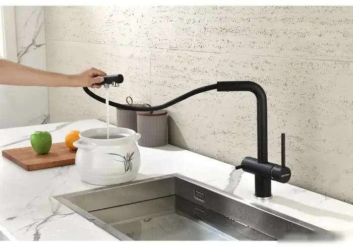 Смеситель Paulmark Serpentine Se213222-418 (черный/черный металлик) - фото товара