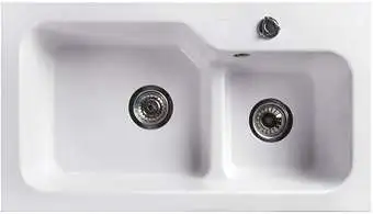 Кухонная мойка Belux SG-REC-DUO 8045-01 (белый кварц)