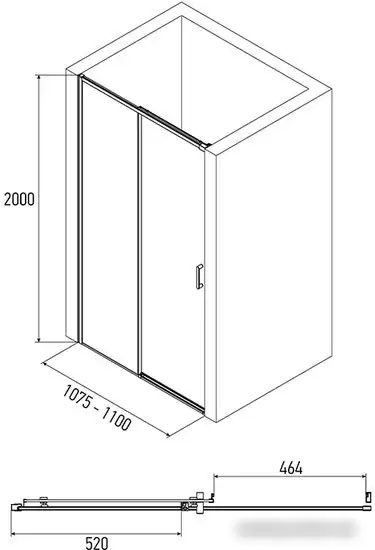 Душевая дверь Alex Baitler AB61B110 110x200 - фото товара
