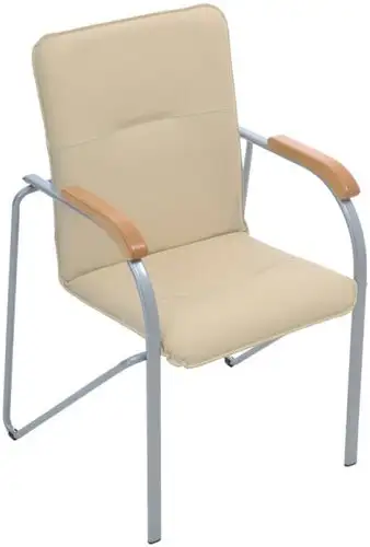 Офисный стул Helmi Самба HL-F03 344614 (металл алюминий/экокожа/бежевый/бук BOX2) – изображение в каталоге