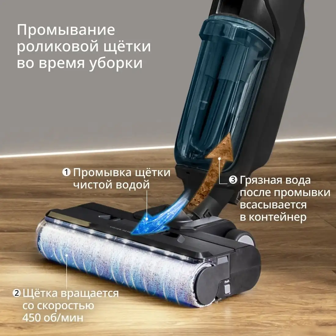 Вертикальный моющий пылесос Tefal X-Clean 5 GF5555F0 - фото товара