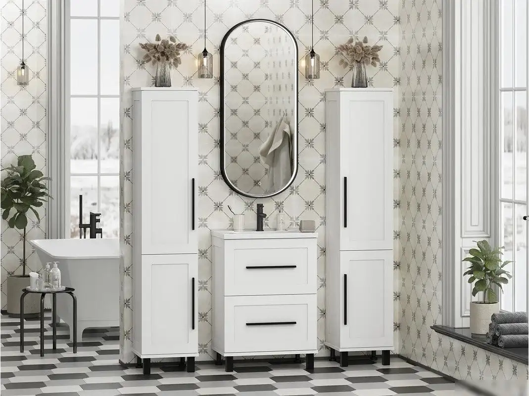 Misty Шкаф-пенал Модерн 35 П-Мод05035-011Л (с бельевой корзиной) – фото товара