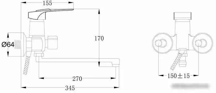 Смеситель РМС SL55-006E - фото товара