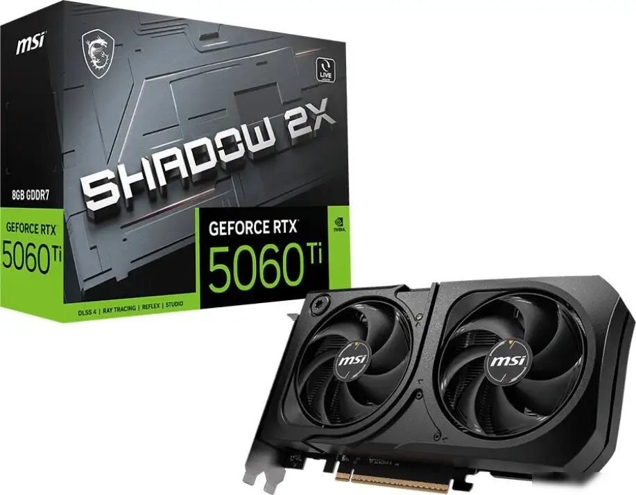 Видеокарта MSI GeForce RTX 5060 Ti 8G Shadow 2X Plus – фото товара