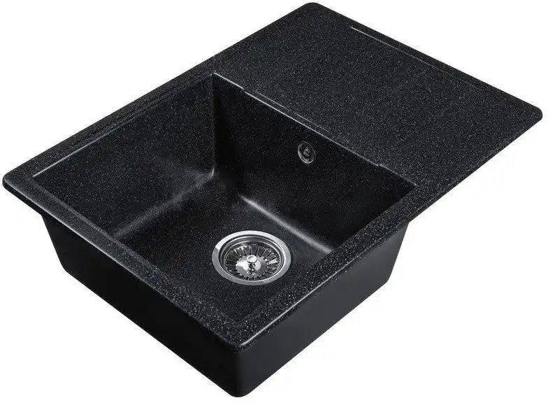 Кухонная мойка Marblan Recta L (черный, с сифоном) - фото товара