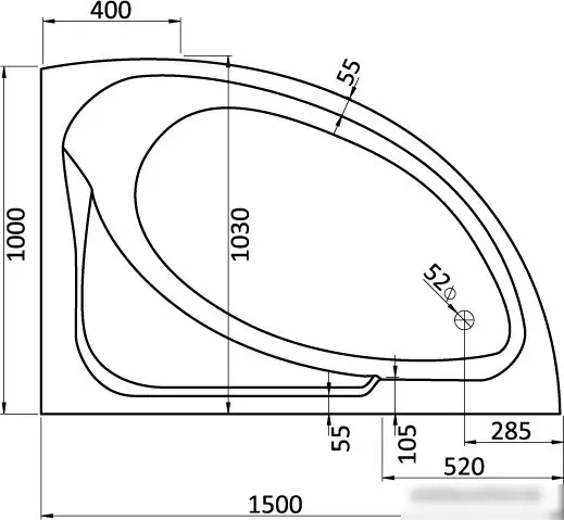 Ванна Santek Гоа 150x100 R [1WH112032] - фото товара