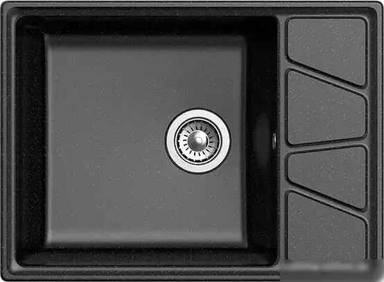 Кухонная мойка GranFest GF-V-680L (черный) - фото товара