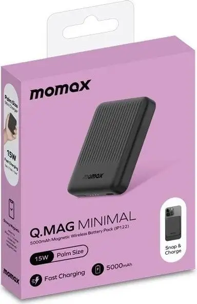 Внешний аккумулятор Momax Q.MAG Minimal IP122 5000mAh (черный) – фото товара