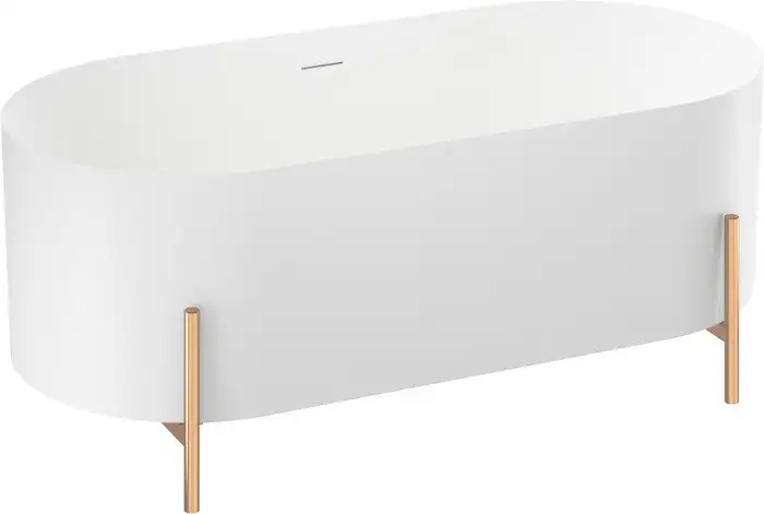 Ванна Wellsee FR.Euphoria 2.0 166x77 235501002 (отдельностоящая ванна белый глянец, экран, ножки золото) - фото товара