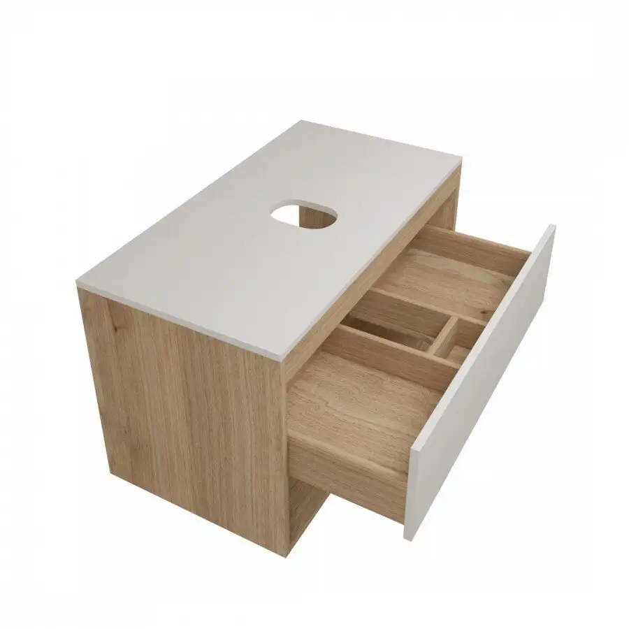 Teymi Тумба под умывальник Ritta 85 T60531 (дуб эврика/белый матовый) – фото товара
