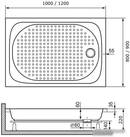 Душевой поддон RGW LUX/TN 120х90 - фото товара