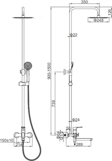 Душевая система Ledeme L2480 - фото товара
