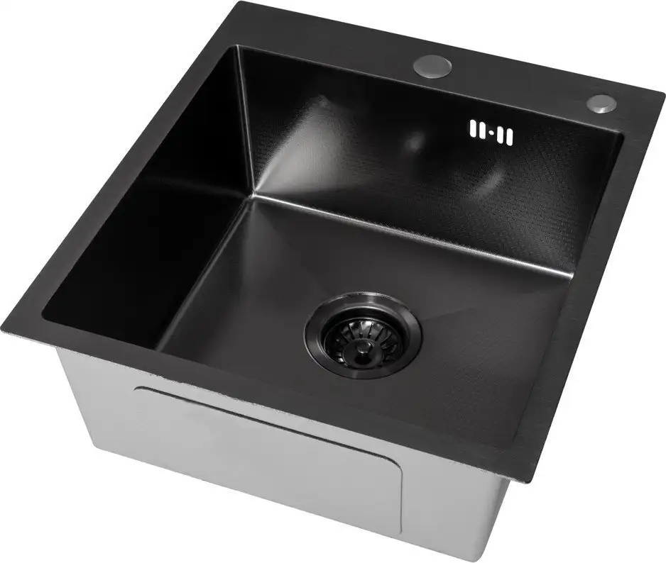 Кухонная мойка Basic CL DS Decor 45x50 (черный, коландер, дозатор) - фото товара
