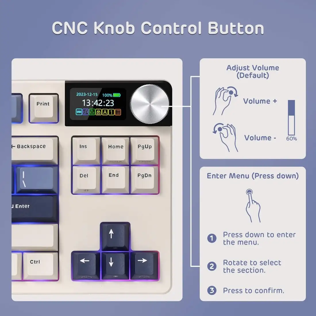 Клавиатура Royal Kludge S85 Horizon Blue (RK Beige) – фото товара