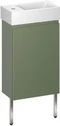 Wellsee Тумба под умывальник 3 в 1 WC Area 221805004 (тумба/матовый зеленый, раковина/глянцевый белый, ножки/нержавеющая сталь) – изображение в каталоге