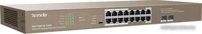 Неуправляемый коммутатор Tenda TEG1118P-16-250W – фото товара