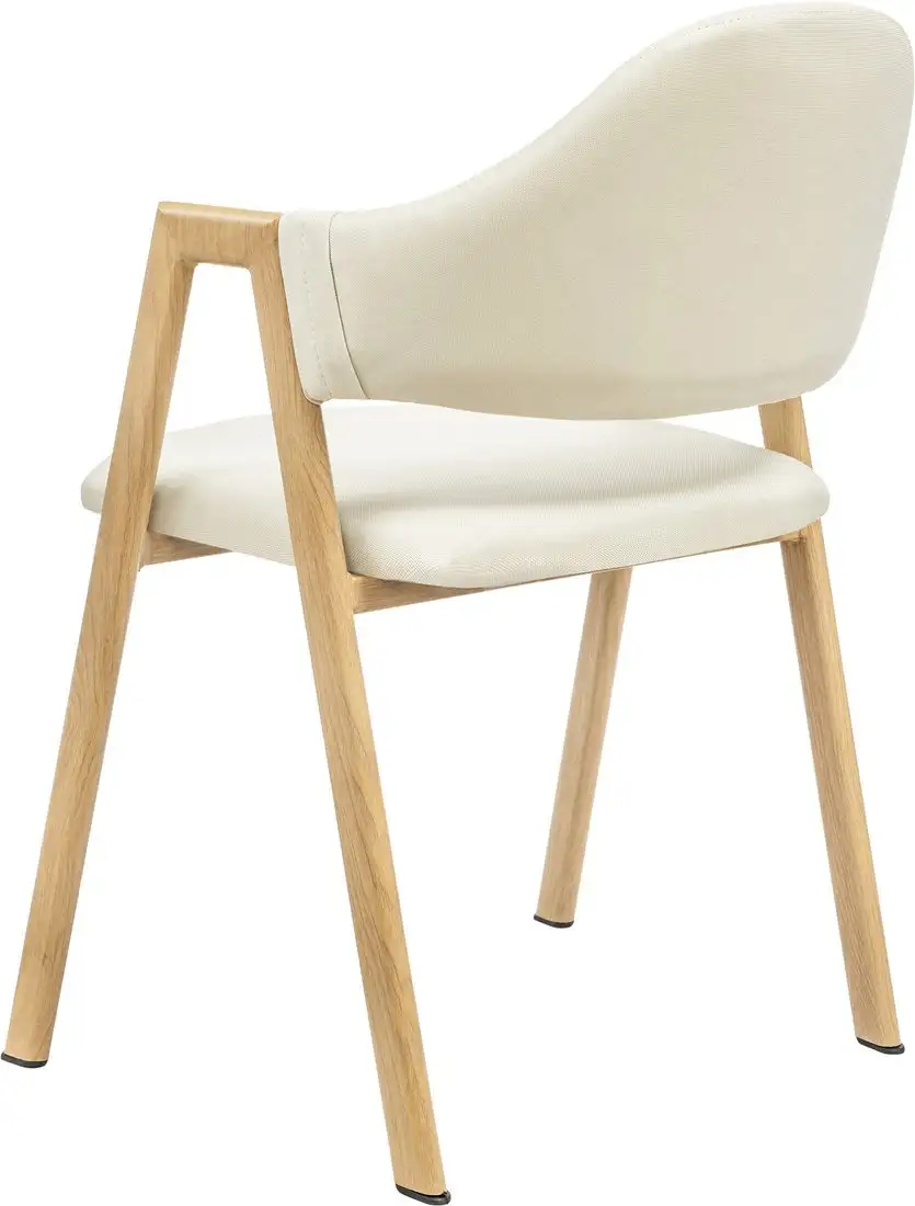 Стул с подлокотниками Mio Tesoro Луна DC-048A (белый/дерево) – фото товара