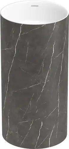 Умывальник Wellsee Chalice Perfection 230617000 (отдельностоящий, без отверстия под смеситель, цвет матовый черный мрамор/глянцевый белый) - изображение в каталоге