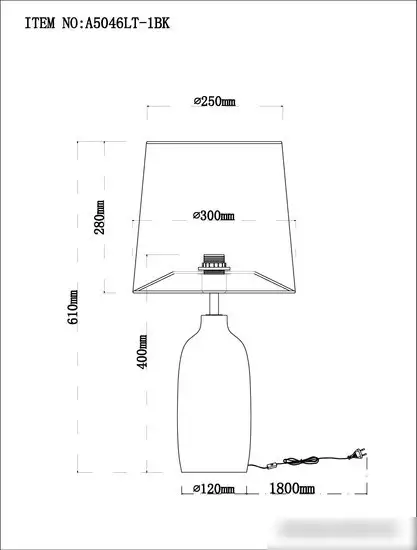 Настольная лампа Arte Lamp Rukbat A5046LT-1BK