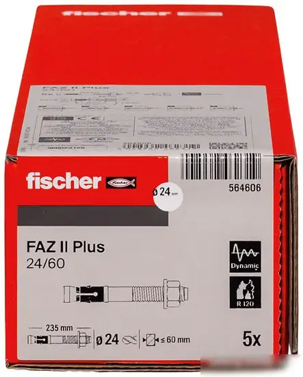 Анкерный болт Fischer FAZ II Plus 24/60 ZP 564606 (5 шт) – фото товара