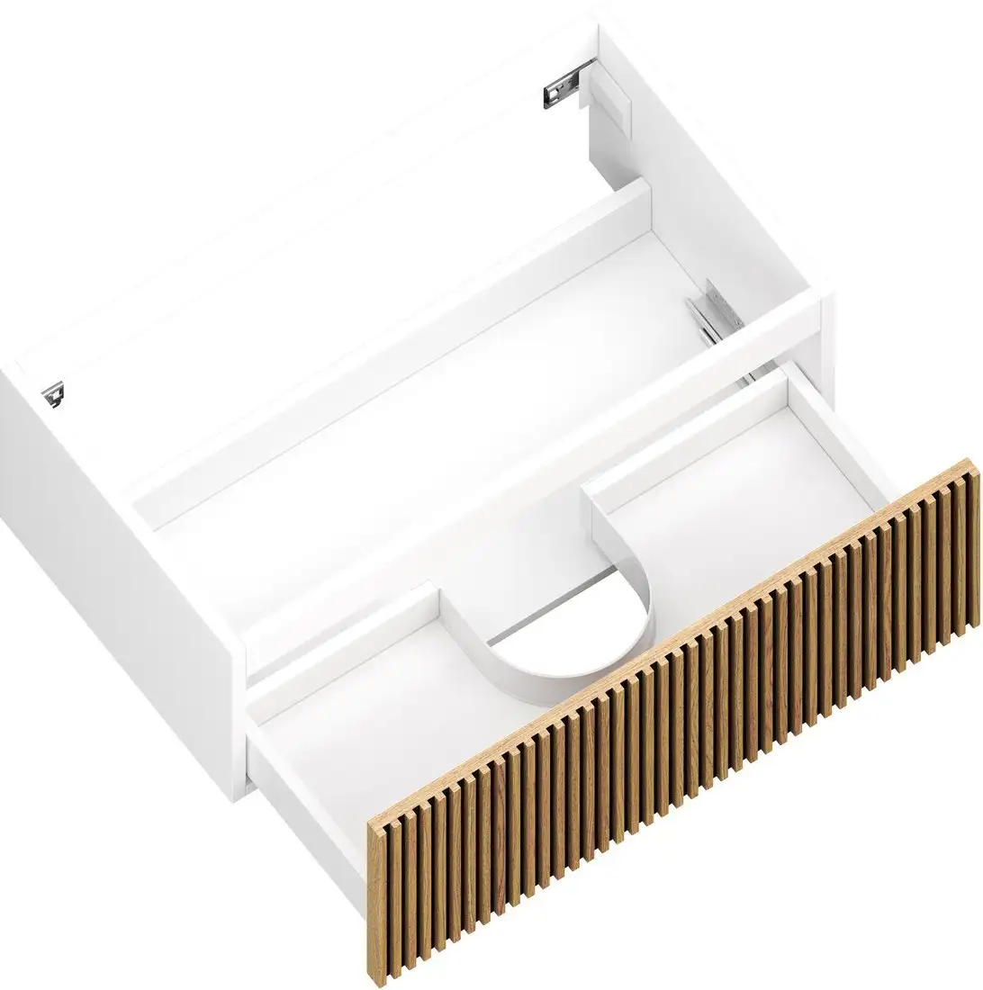 ЗОВ Тумба под умывальник Кито 100 K100LW0MRM (белый/тростник) – фото товара
