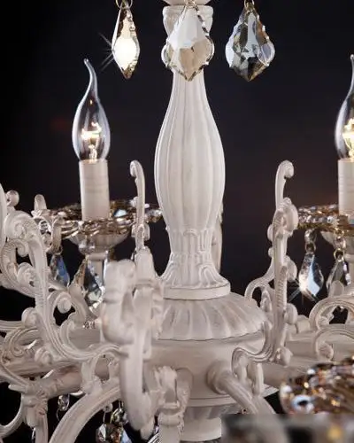 Подвесная люстра Евросвет 3281/8 белый с золотом/тонированный хрусталь – фото товара