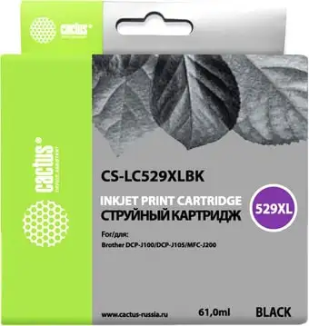 Картридж CACTUS CS-LC529XLBK (аналог Brother LC529XLBK) – изображение в каталоге