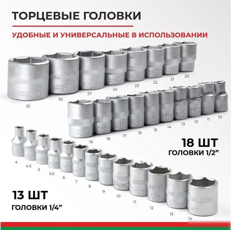 Набор трещотка с головками и битами БелАК Мастер БАК.07005 (94 предмета) – фото товара