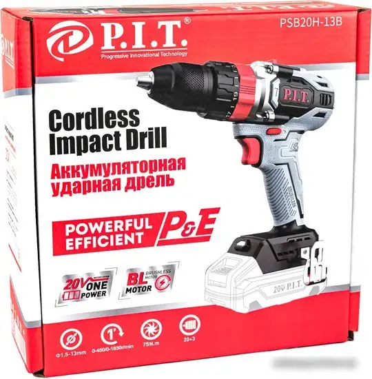 Ударная дрель-шуруповерт P.I.T PSB20H-13B (без АКБ) – фото товара