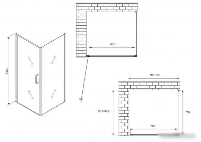 Душевой уголок Abber AG04080M-S85M - фото товара