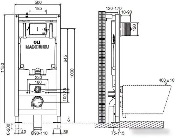 Инсталляция для унитаза OLI 80 Slim 600151+154962 (золотой) - фото товара