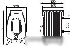 Свободностоящая печь-камин Термофор Огонь-батарея 5 Лайт (антрацит) - фото товара