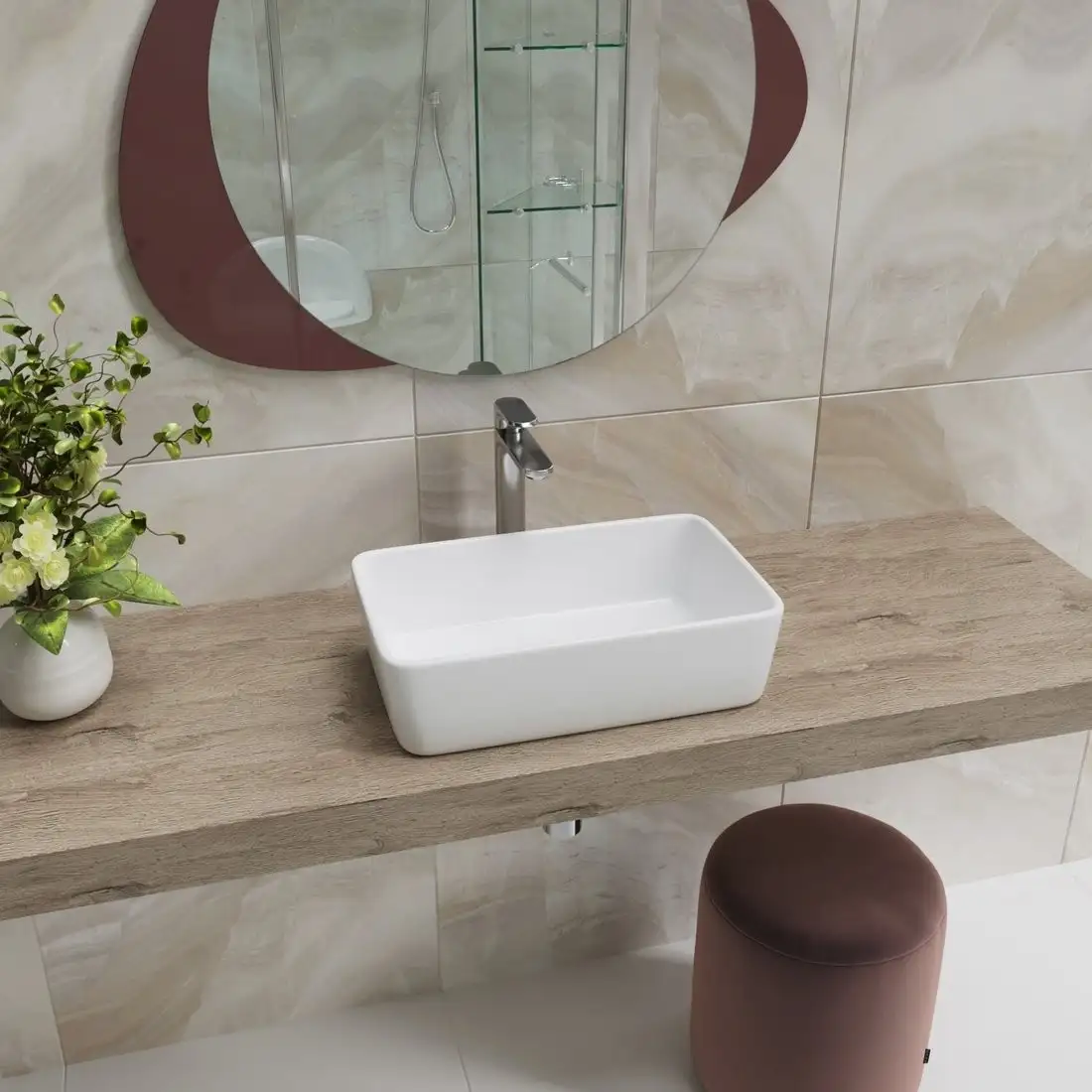 Умывальник Lauter 21674A + клапан 21190CH + сифон 21635CH (хром) - фото товара