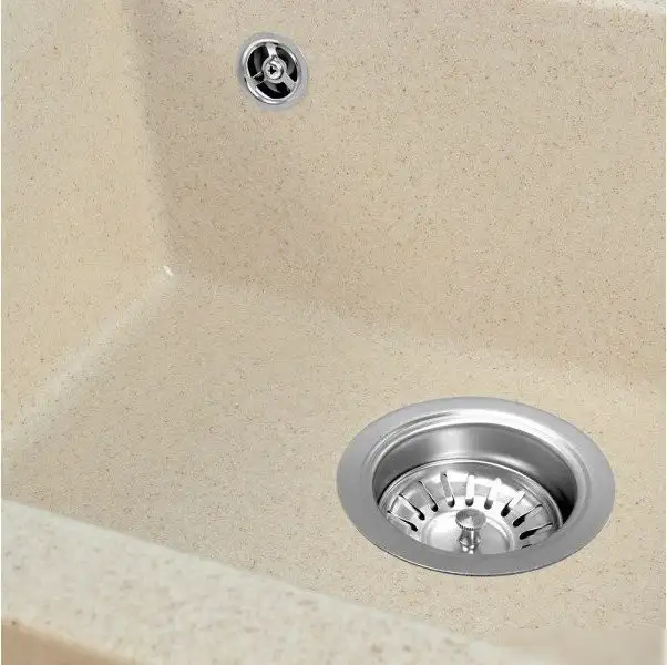 Кухонная мойка Saniteco Terra (бежевый с сифоном) - фото товара