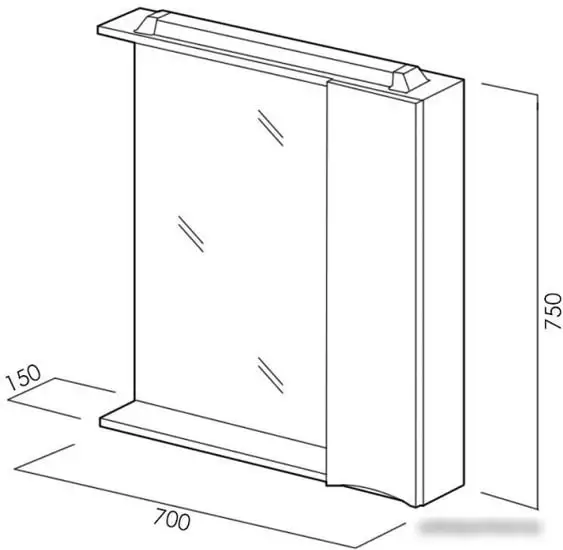BelBagno Шкаф с зеркалом Marino-SPC-700/750-1A-BL-P-L (bianco lucido) – фото товара