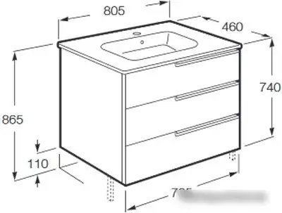 Roca Тумба под умывальник Victoria Nord Ice Edition 800 [ZRU9302835] – фото товара