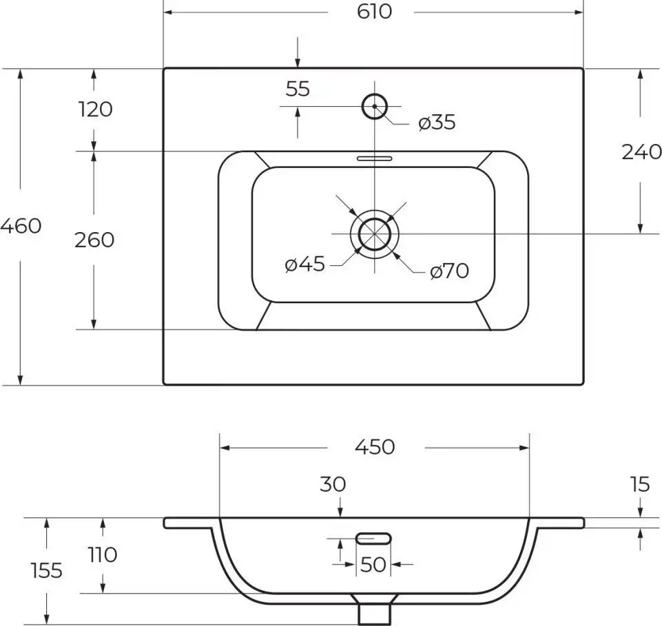 Умывальник Cezares CZR-8073-60 - фото товара