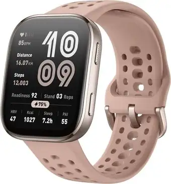 Умные часы Amazfit Bip 6 (титановый, с розовым силиконовым ремешком) – изображение в каталоге