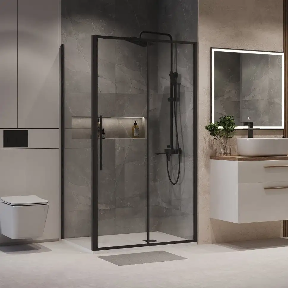 Душевой уголок Niagara 140x90x195 NG-84-14AB-A90B-34 (черный матовый/прозрачное стекло) - фото товара