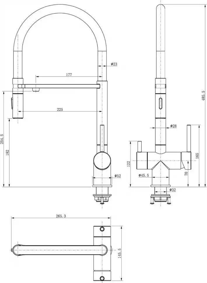 Смеситель Grocenberg GB4096 (золото матовый) - фото товара